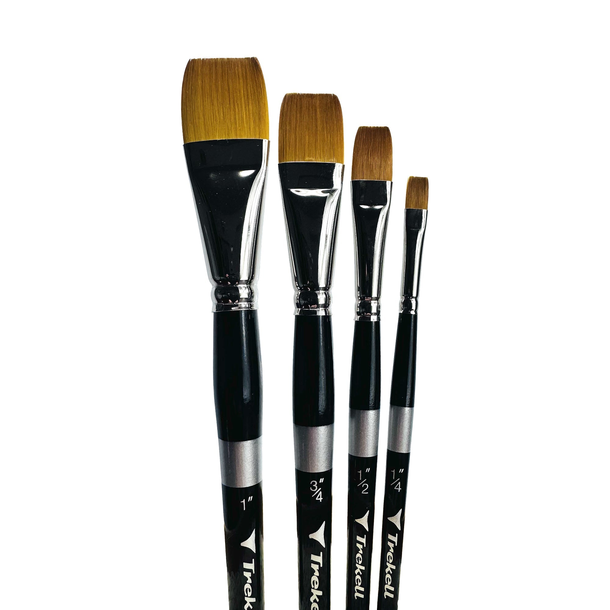Trekell Golden Taklon Short Handle Artist Brush - Complete Set - Wash