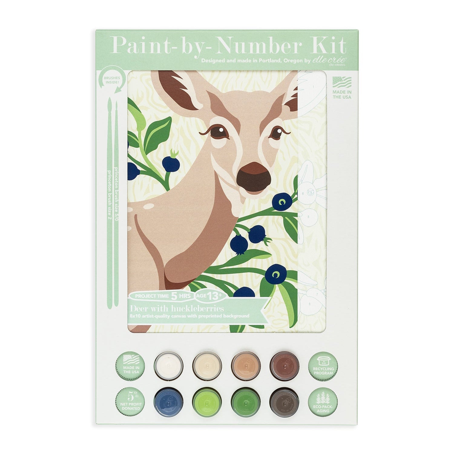 Deer with Huckleberries | 8x10 paint-by-number kit