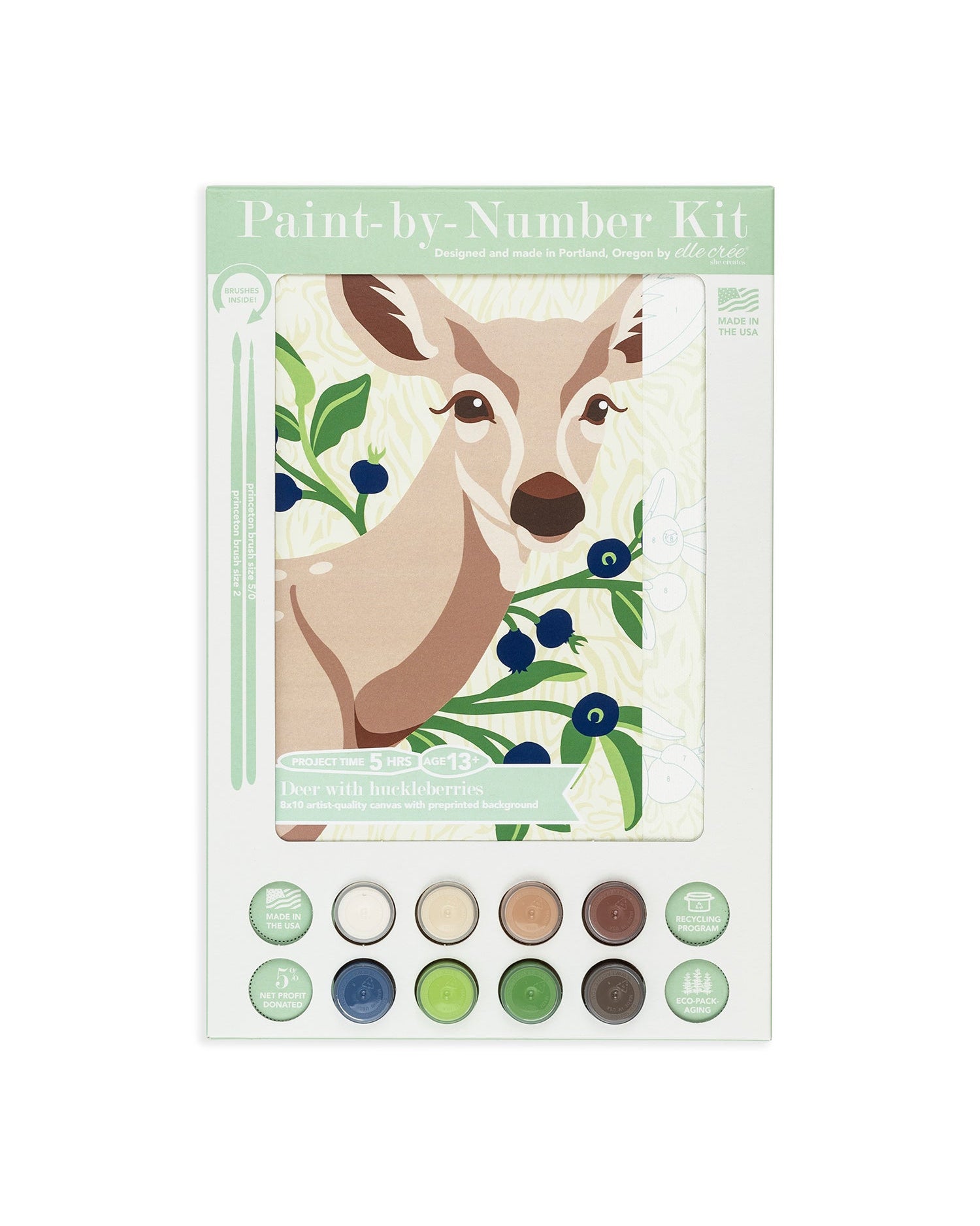 Deer with Huckleberries | 8x10 paint-by-number kit