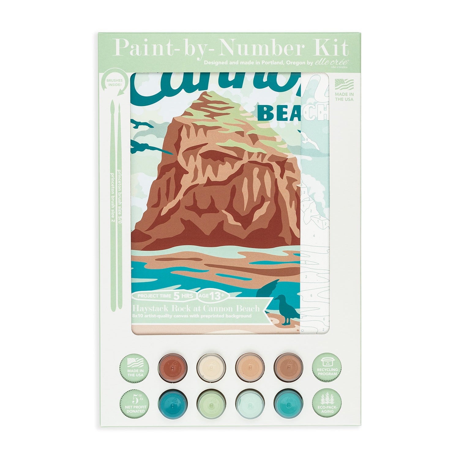 Haystack Rock at Cannon Beach | 8x10 paint-by-number kit
