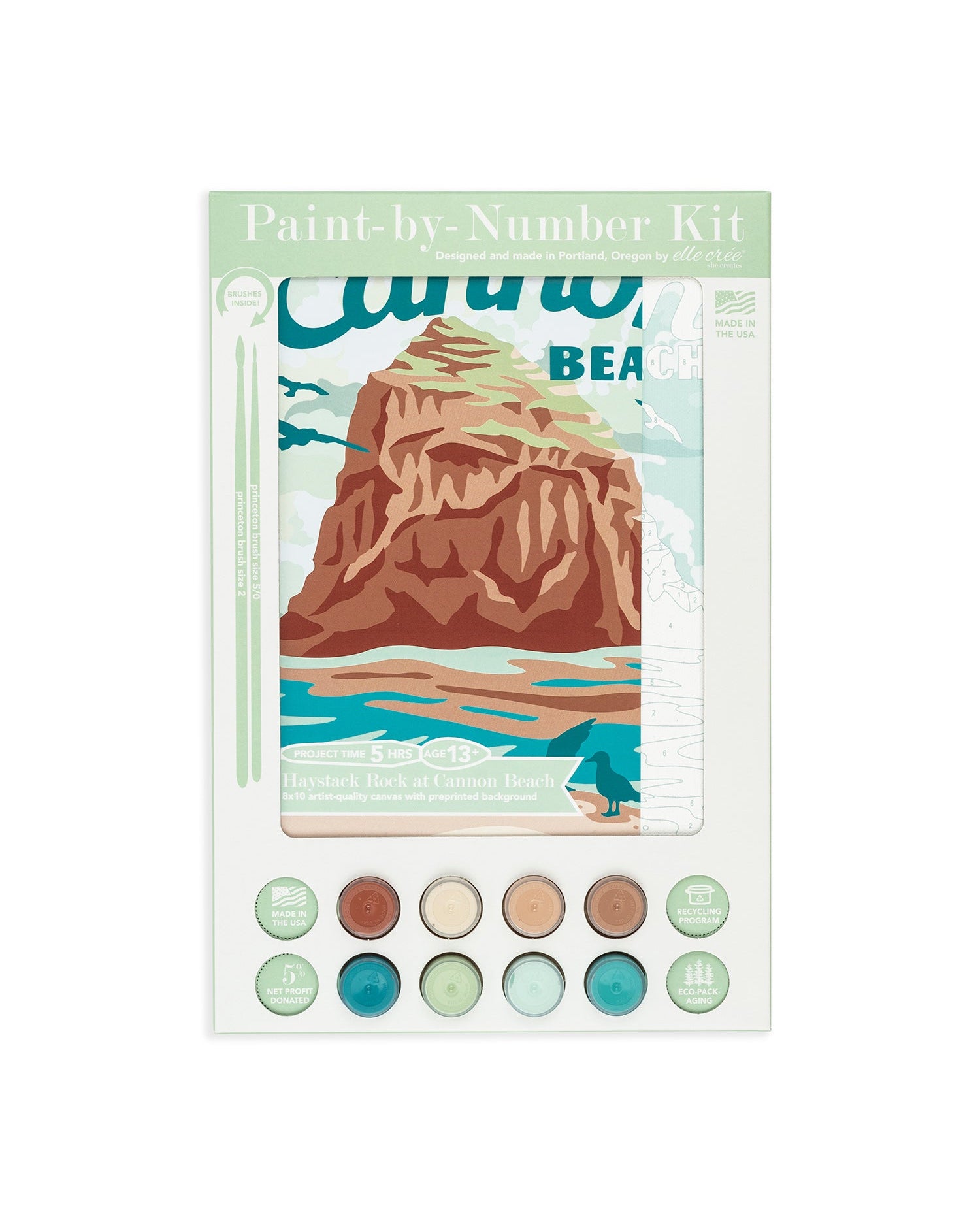 Haystack Rock at Cannon Beach | 8x10 paint-by-number kit