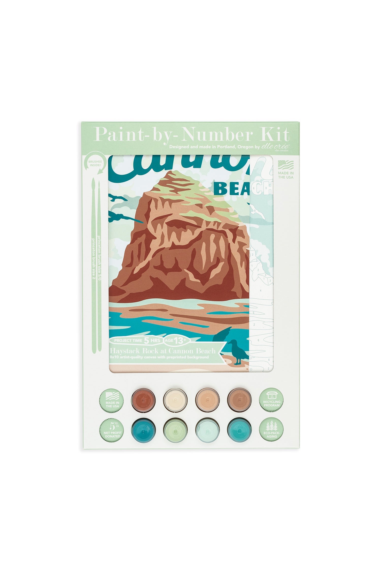 Haystack Rock at Cannon Beach | 8x10 paint-by-number kit