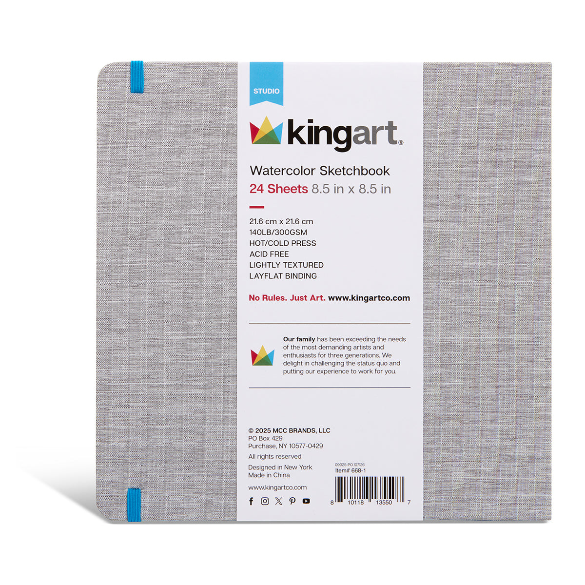 Watercolor Paper Sketchbook 8.5x8.5 24 Pages