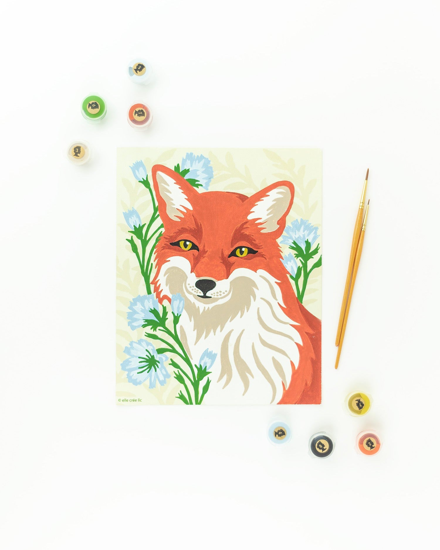 Fox with Chicory | 8x10 paint-by-number kit