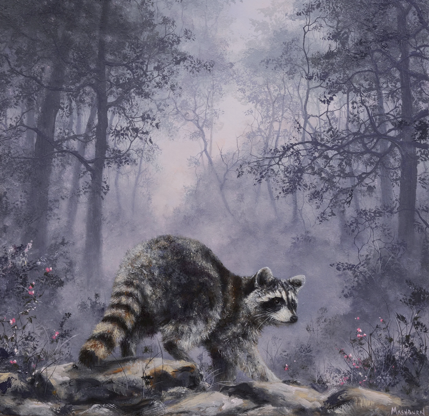 "Woodland with Raccoon"