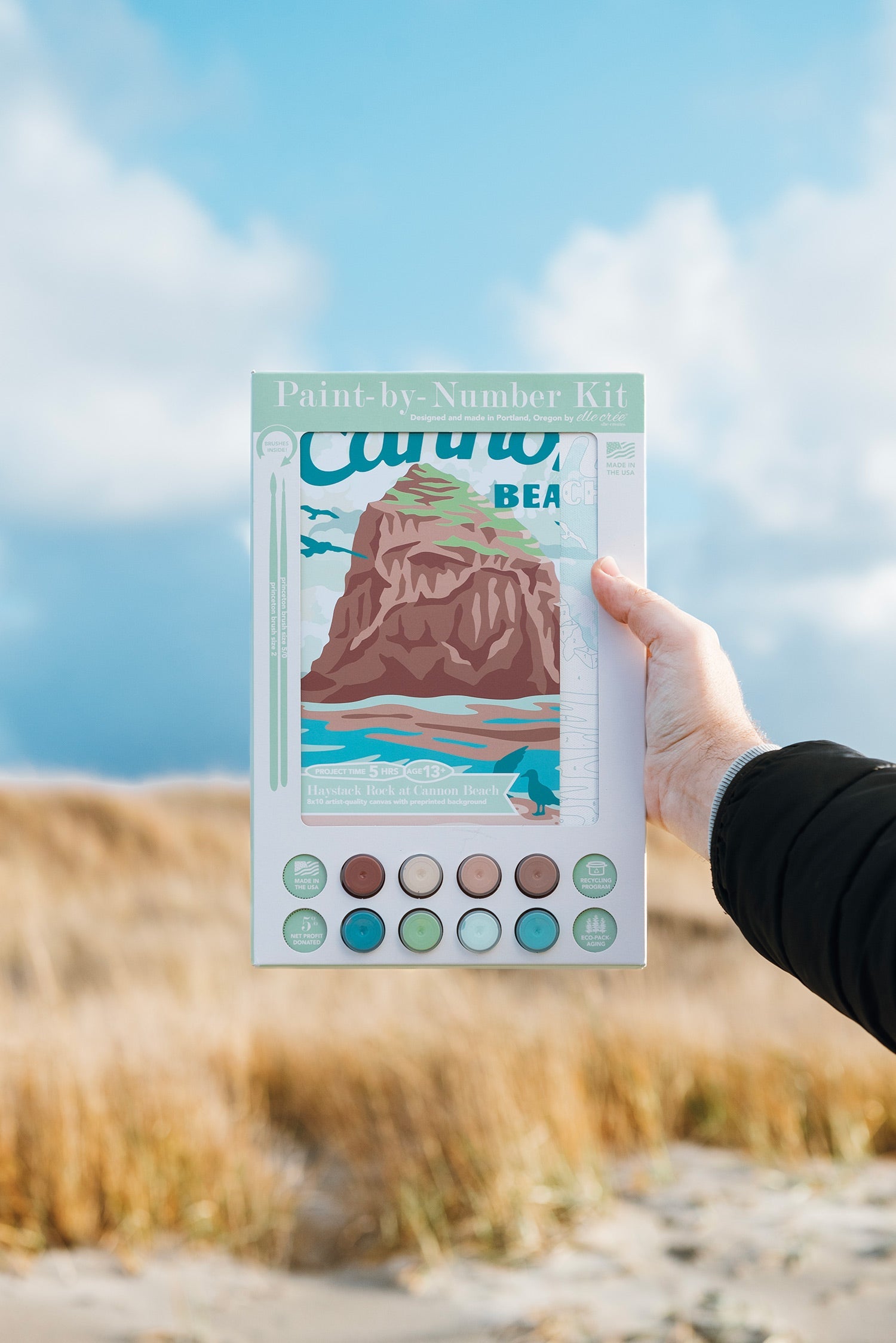 Haystack Rock at Cannon Beach | 8x10 paint-by-number kit