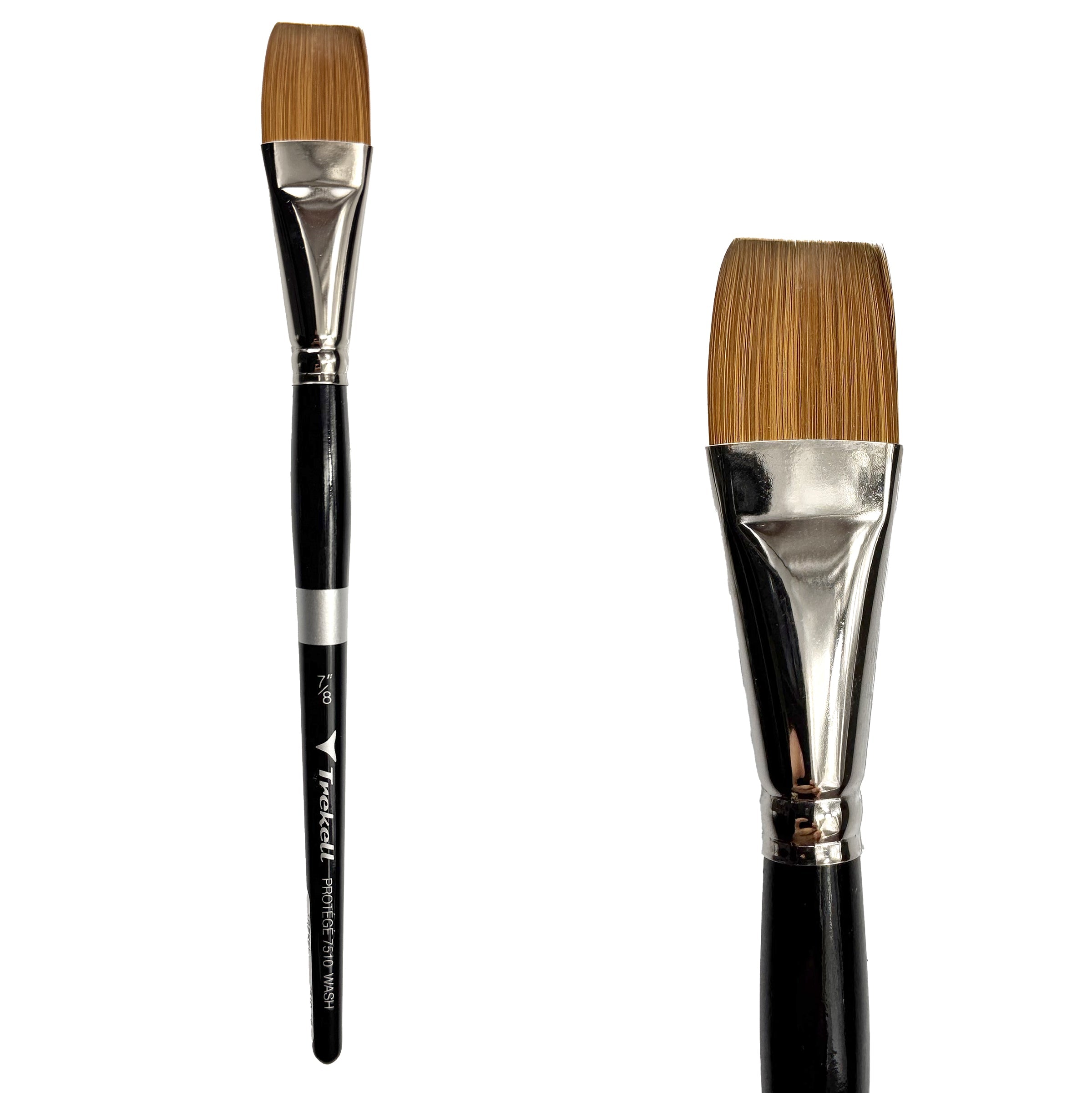 Trekell Protégé Synthetic Kolinsky Short Handle Artist Brush - Size 7/8" Wash