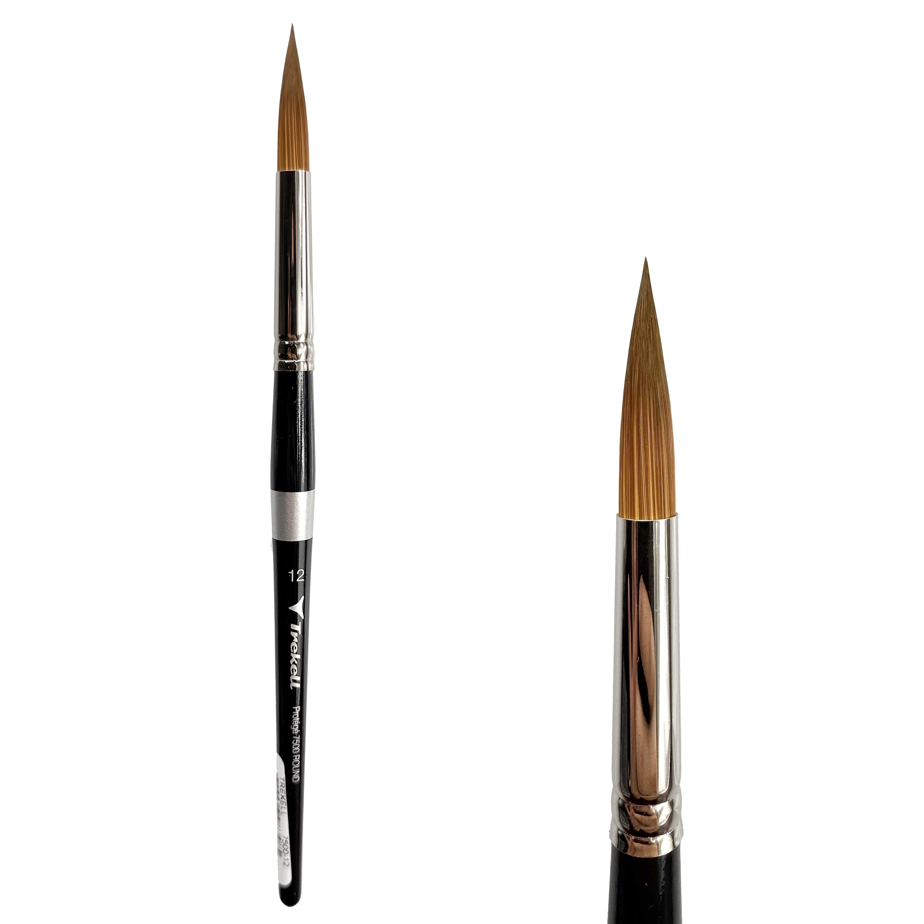 Trekell Protégé Synthetic Kolinsky Short Handle Artist Brush - Size #12 Round