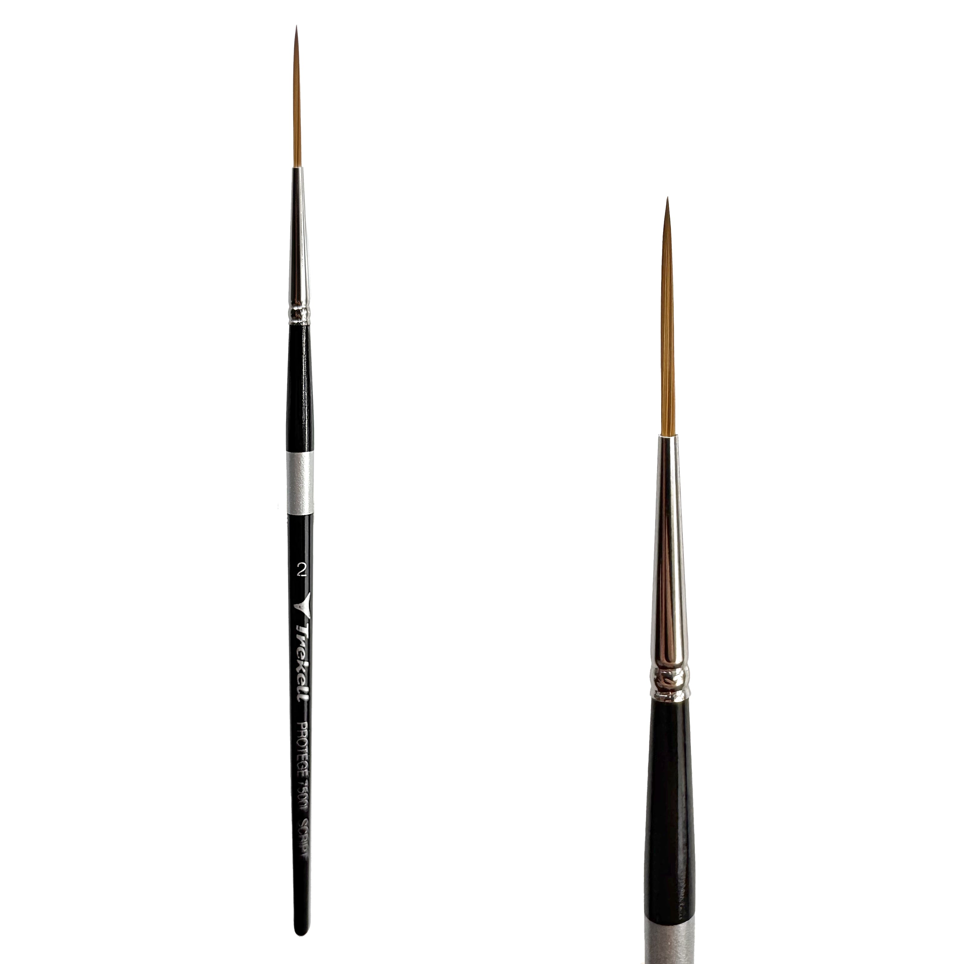Trekell Protégé Synthetic Kolinsky Short Handle Artist Brush - Size #2  Script/Rigger