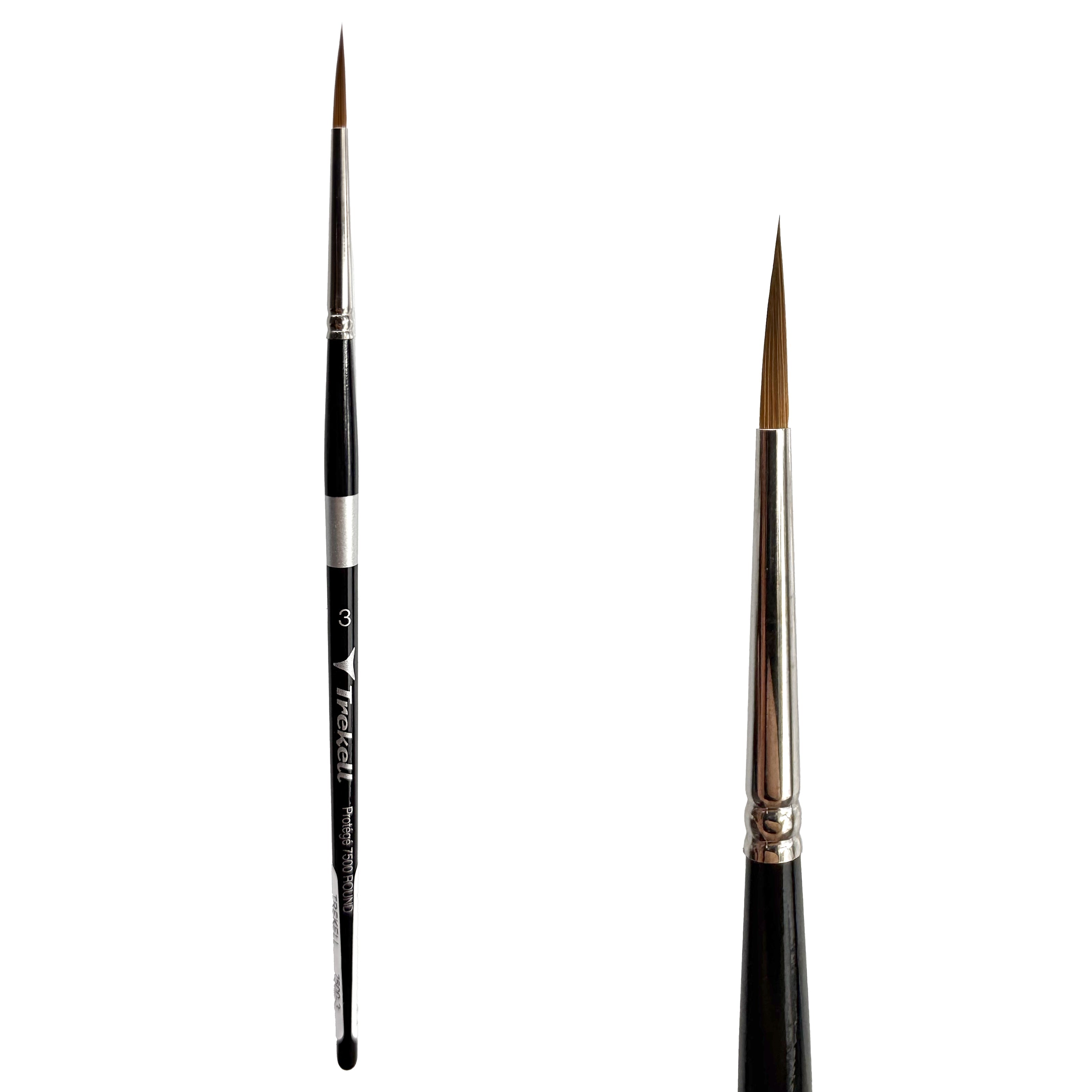 Trekell Protégé Synthetic Kolinsky Short Handle Artist Brush - Size #3 Round