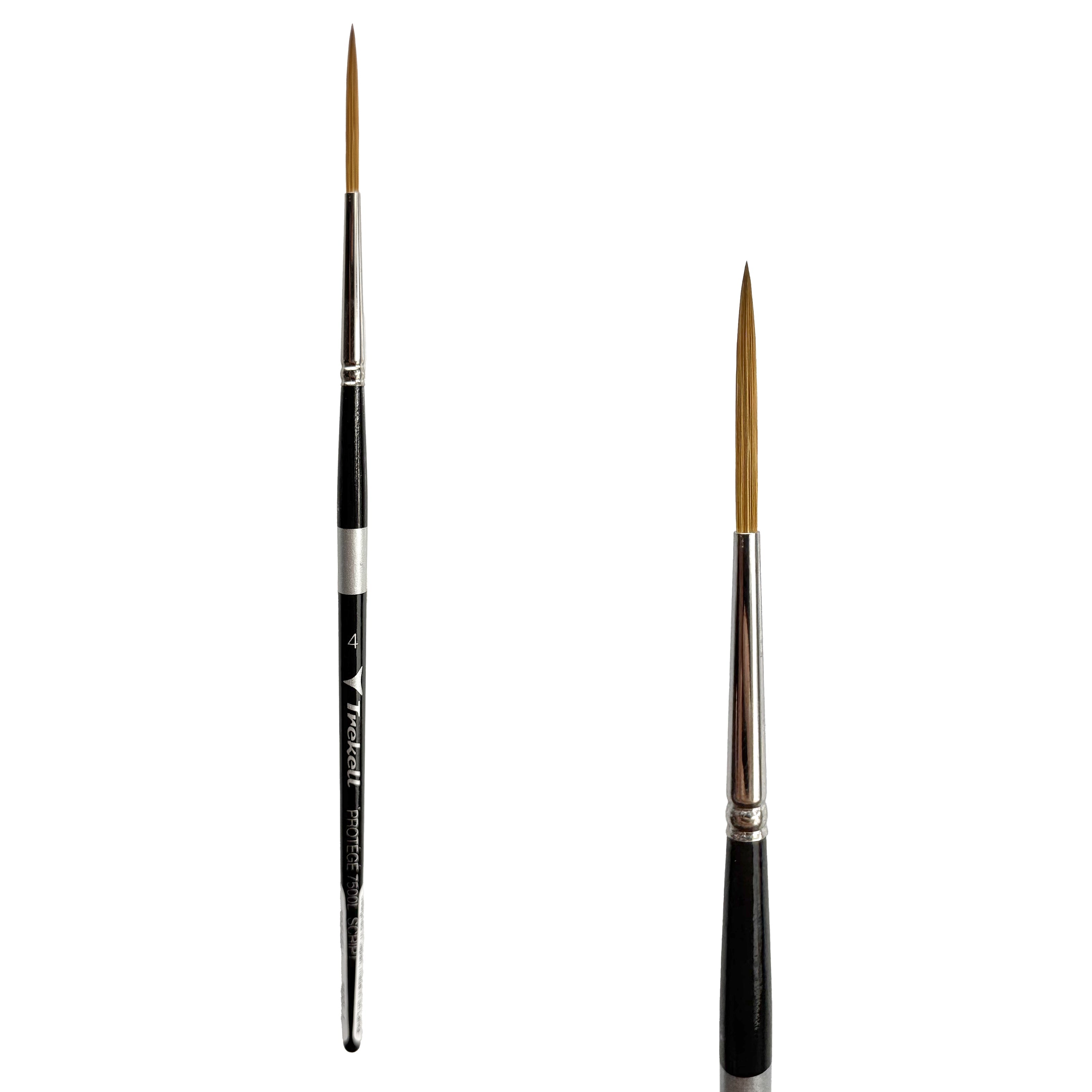 Trekell Protégé Synthetic Kolinsky Short Handle Artist Brush - Size #4  Script/Rigger