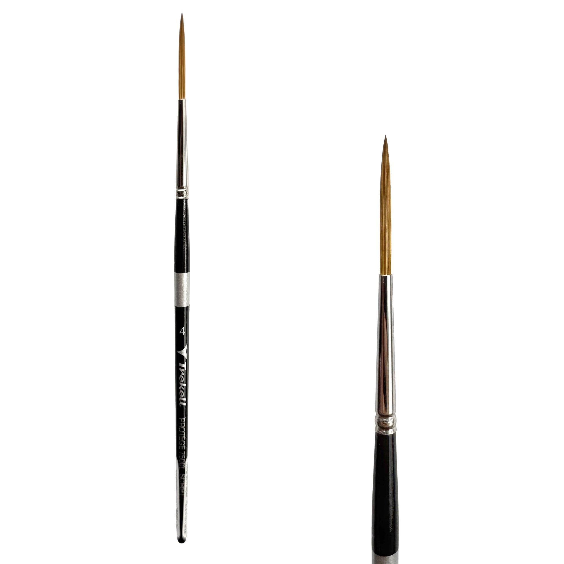 Trekell Protégé Synthetic Kolinsky Short Handle Artist Brush - Size #4  Script/Rigger