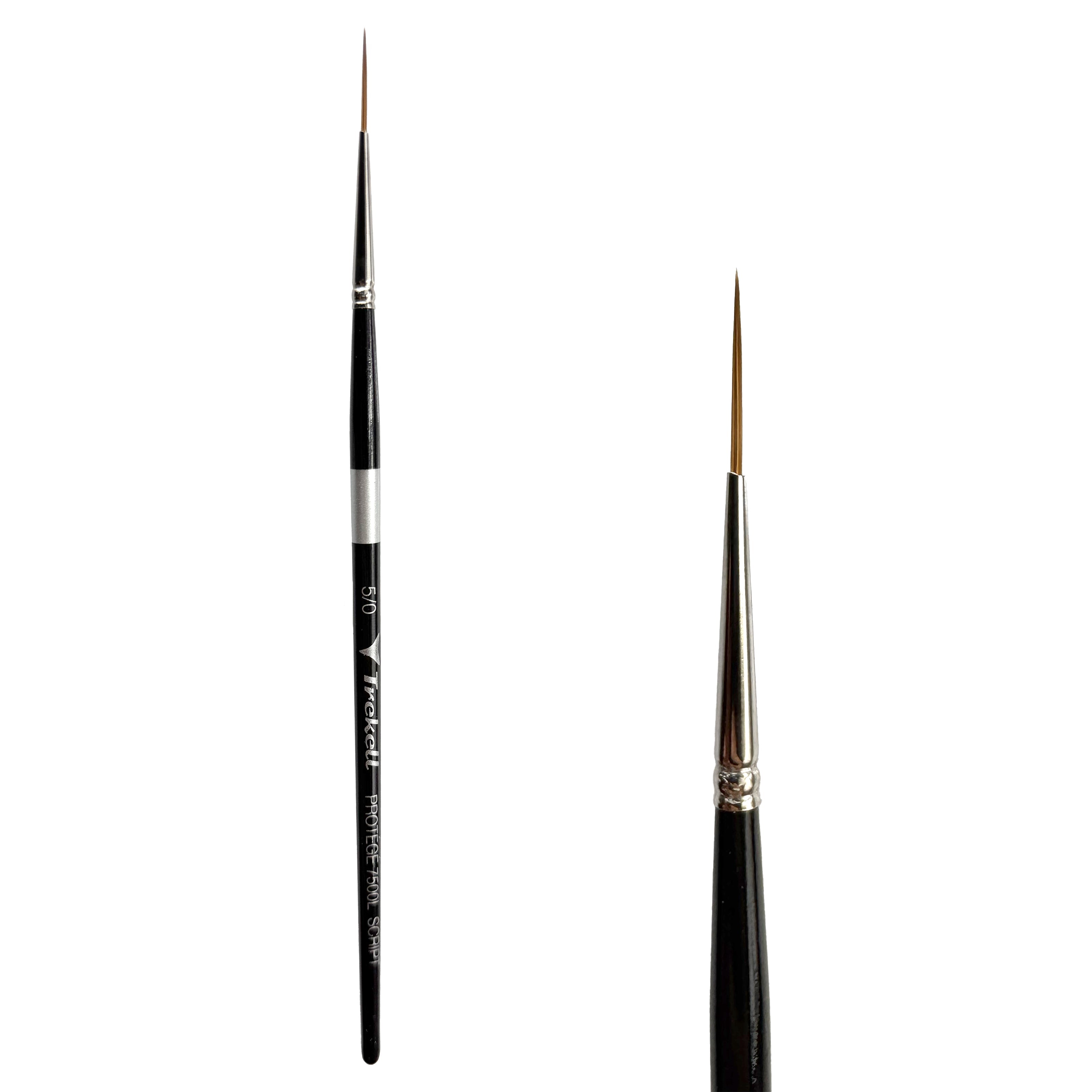 Trekell Protégé Synthetic Kolinsky Short Handle Artist Brush - Size #5/0  Script/Rigger