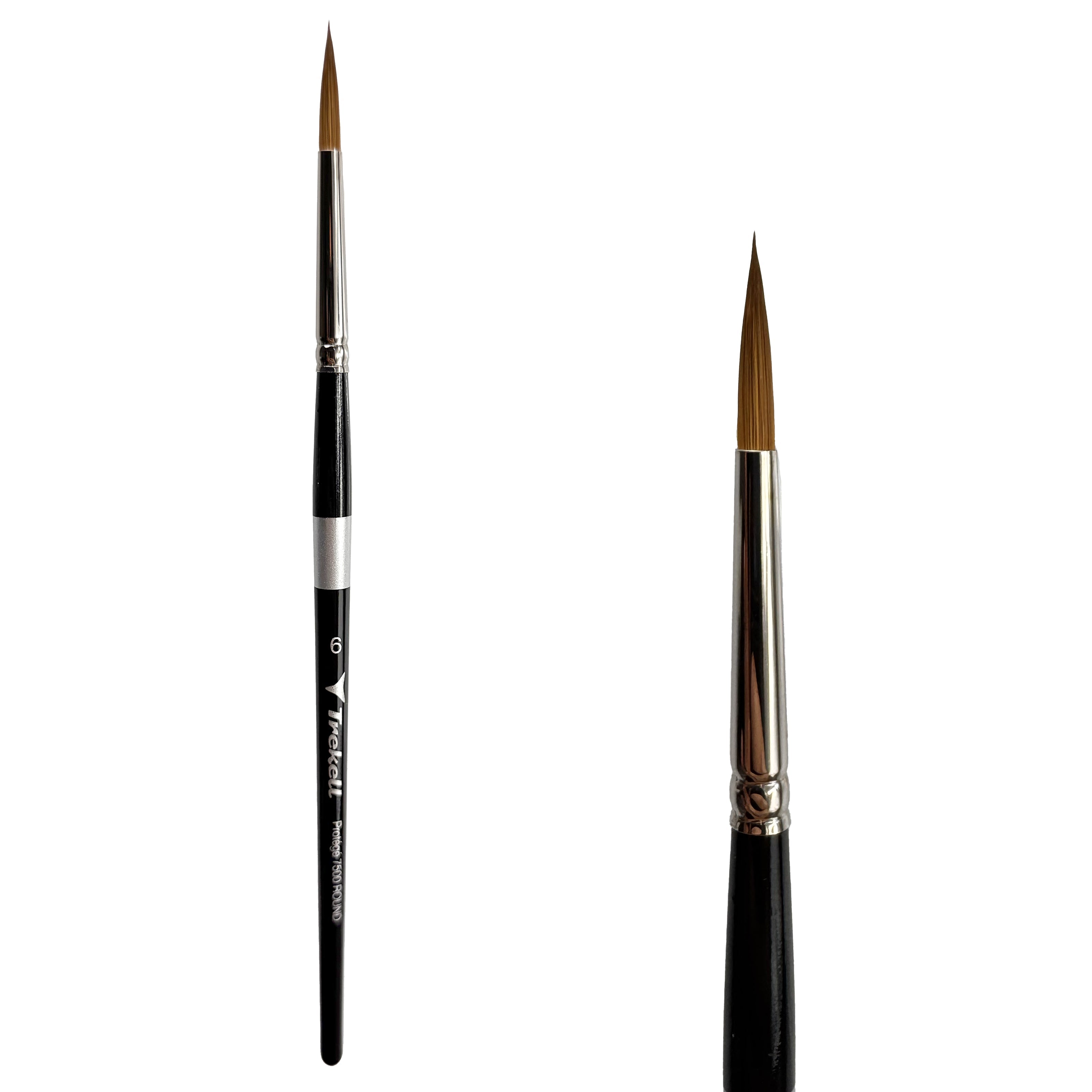 Trekell Protégé Synthetic Kolinsky Short Handle Artist Brush - Size #6 Round