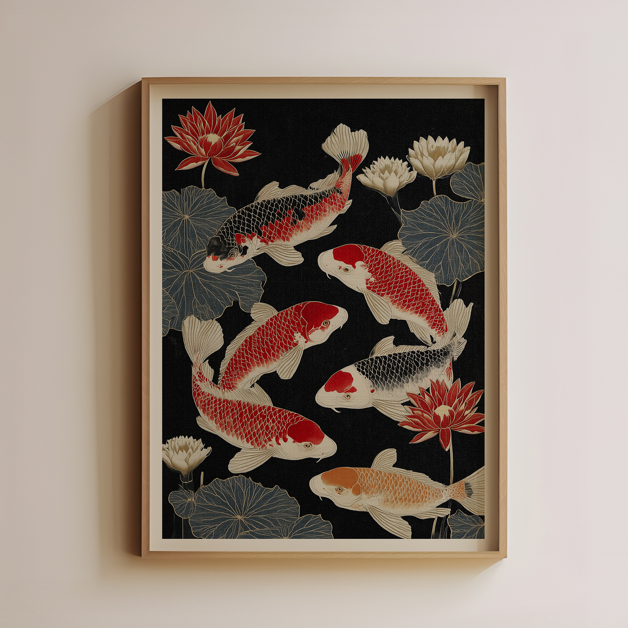 Koi Fish and Water Lily